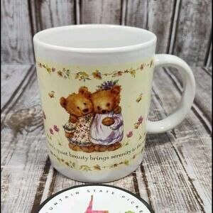 1988 Hallmark Bears Natures Quiet Beauty Brings Serenity Coffee Cup Tea Mug